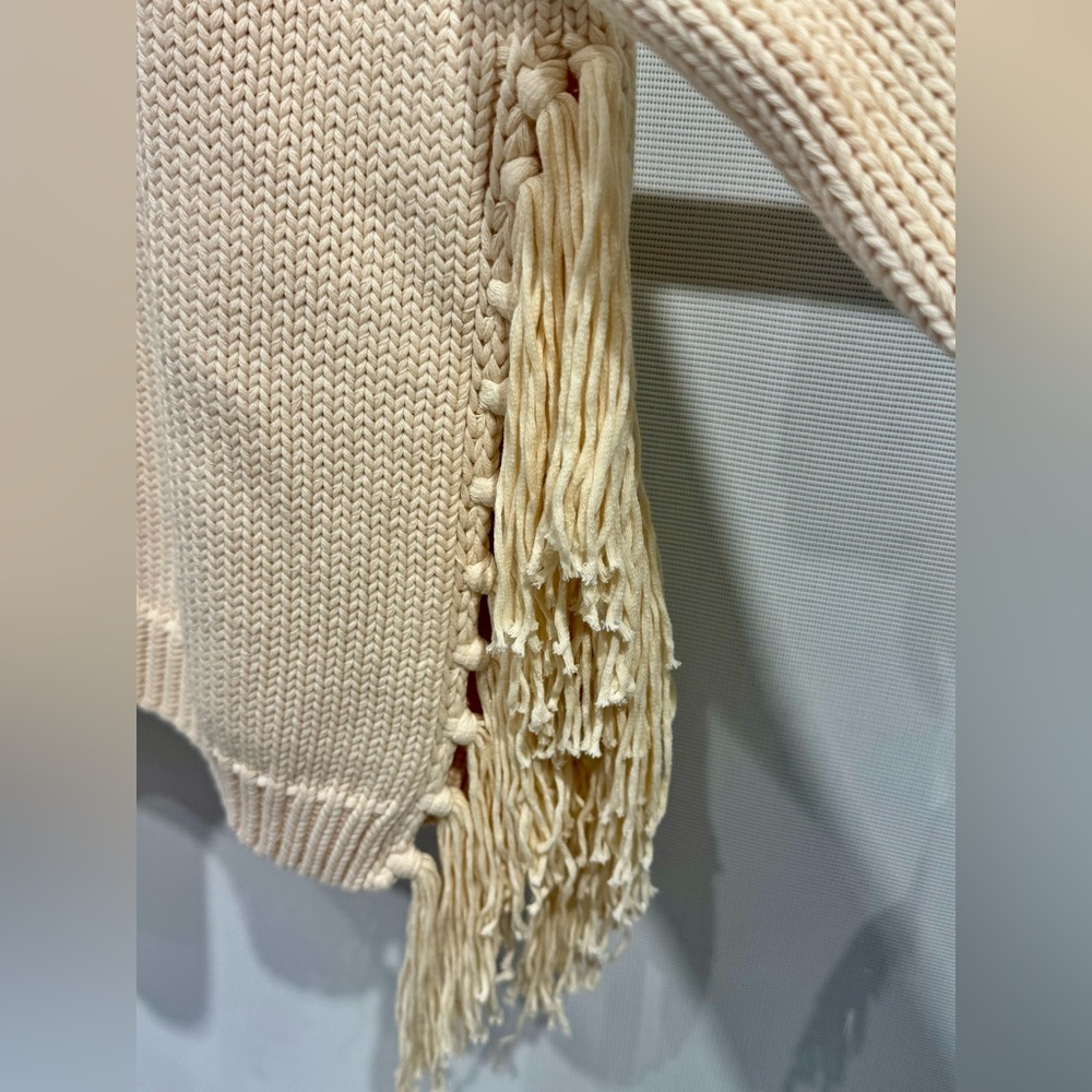 Brand New Never Been worn Young Fabulous & Broke fringe sweater in color cream - Picture 7 of 10